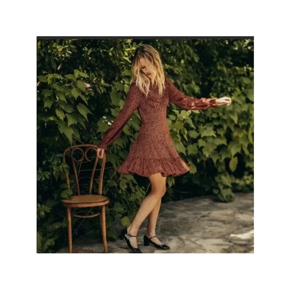 Doen Minuit Cherry Dress Cherry Willow Ruffle Mini Small